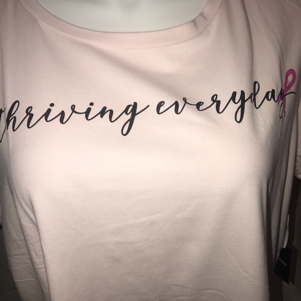 Db Sunday tee with breast cancer ribbon